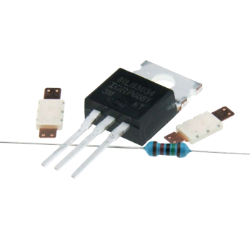 Power Mosfet IRLB3034PBF, N-channel, incl. resistor and 2 x 15A fuse