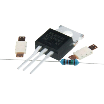 Power Mosfet IRLB3034PBF, N-channel, opt. resistor and fuse + resistor + 2 x fuse