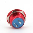 V&M 12mm Vandal/Push Button, Extremely Short - 12.6 (14.6mm), 12V, 50mA - Red