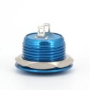 V&M 12mm Vandal/Push Button, Extremely Short - 12.6 (14.6mm), 12V, 50mA - Blue