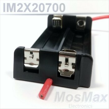 MosMax IM2X Akku Halter für 2 x 20-/21700 Li-Ion Zelle -Lötanschluß -