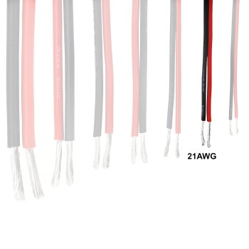 Muldental Silikon-Kabel/Litze 0,50mm²/21AWG, hoch flexibel, je 1m rot/schwarz