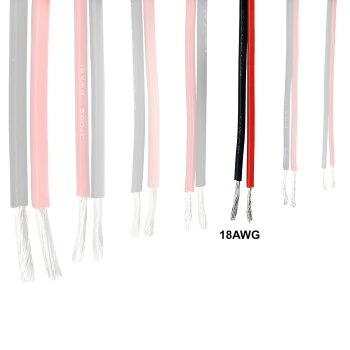 Muldental silicone cable/stranded wire 0.50mm²/21AWG, highly flexible, 1m red/black each