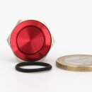 V&M 16mm Vandal/Push Button, Extremely Short - 12.3 (15.8mm), 12V, 50mA - Red