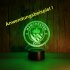 LED 3D night light lamps base/holder/stand black, 16 colors, remote control, USB-C