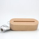 3D LED night light Lamp base/base made of wood, oval, 3...