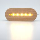 3D LED Nachtlicht Lampensockel/Basis aus Echt-Holz, oval, dimmbar, USB