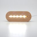 3D LED night light lamp base/plinth made of real wood, oval, dimmable