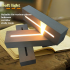 3D LED night light lamp base/base made of wood, rectangular, 15cm, warm white