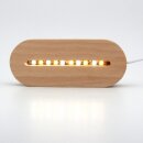 3D LED Nachtlicht Lampensockel/Basis aus Holz, oval, 7 Farben (RGB), dimmbar