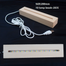3D LED Nachtlicht Lampensockel/Basis aus Holz, rechteckig, 18cm, Warmweiß