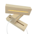 3D LED night light lamp base made of wood, rectangular, 15cm, 3 shades of white, dimmable