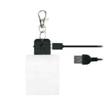 LED key/necklace pendant, 7 colors, Li-Ion battery, USB, heart shape